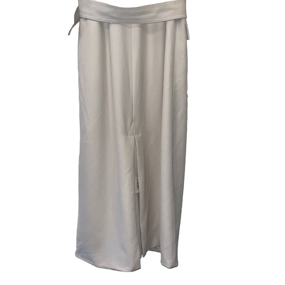 MARINA MASCONE vest long wrap cream white size small D-ring belt trench pockets - Picture 14 of 16